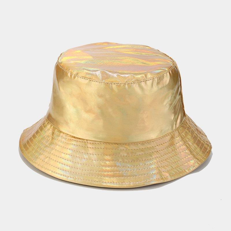 Fashion Bucket Hat for Men And Women PU Leather Waterproof Rain Cap with Wide Brim UV Protection Fishmen Style