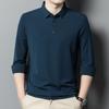 Spring New Long-Sleeved T-shirt Men's Thin Lapels Casual Solid Color Middle-Aged Father Men's Polo Shirt