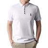 Medium Men'S Light And Mature Casual Short-Sleeved Embroidered Polo Shirt Solid Color Lapel Embroidered Bottoming Shirt