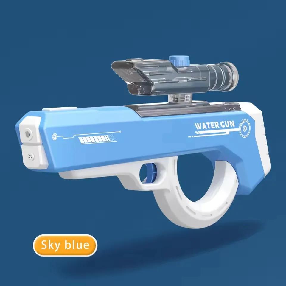 Electric Water Gun Automatic Water Absorption Watergun Automatic Continuous Firing Squirt Gun Beach Outdoor Swimming Pool Toy