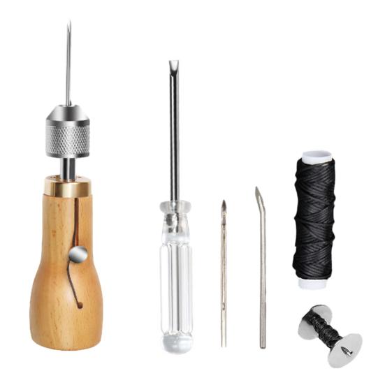 Leather Sewing Awl Set Hand Stitcher Leather Repair Tool Kit with Needles
