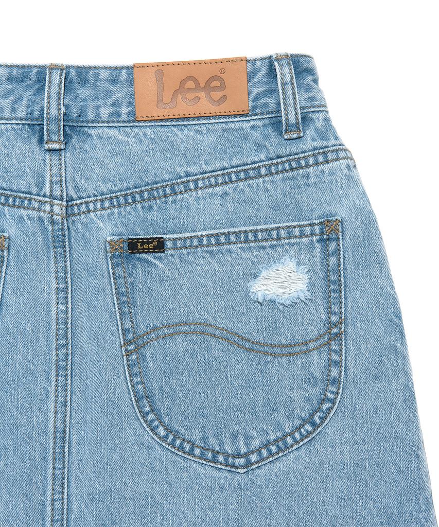 Lee Denim Damaged Mini Skirt Indigo Light