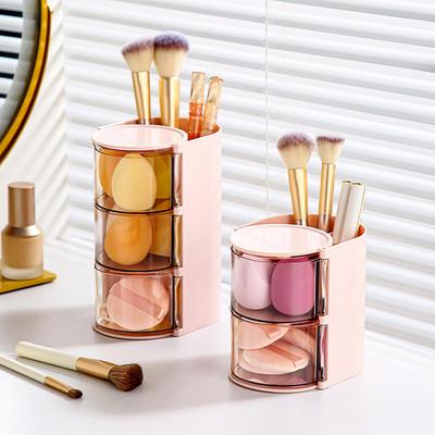 Hår Accessories Organizer Med Hårbørsteholder, Roterbar Makeup Børsteholder