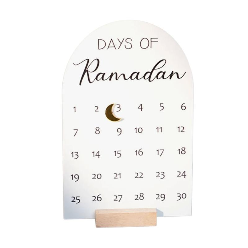 Modern Acrylic Desktop Countdowns Display With Wood Stand Home Celebration Accessory For Holidays And Special Event