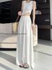 Women's Spring 2026 Floor-Length Lyocell Tencel Wide-Leg Flare Culottes Skirt