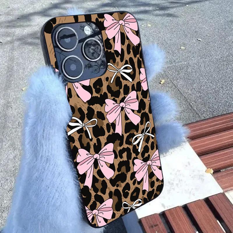 Leopardmönster & Rosettmönster Mjukt Silikon Telefonfodral För iPhone 16 16e 15 14 13 12 11 Pro X XR XS Max 7 8 Plus Skyddande Fodral