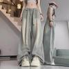 Damen High-Waist Nostalgische Raw Edge Wide-Leg Jeans - Herbst/Winter Amerikanischer High Street Stil