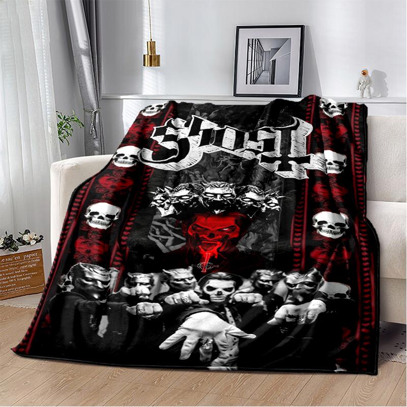 29 štýlová Halloweenska kapela Papa Emeritus Heavy Metal Tmavá mäkká plyšová deka, Flanelová prikrývka do obývacej izby spálne postele pohovky
