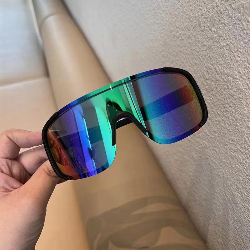 Outdoor-Sport Radfahren Silber Brille Bergsteigen Nacht Reiten Sonnenbrille Einteilige Augenschutz Winddichte Brille Sonnenbrille Männer und Frauen