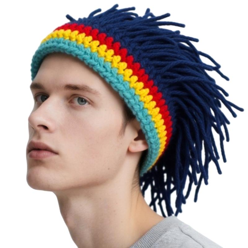 Warm Interlaced Hat With Humorous Hair Fashion Unisex Cold Weather Ear Security For Family