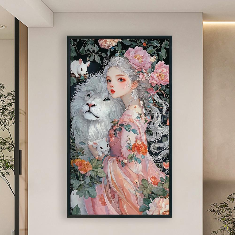 Full Embroidery Eco-cotton Thread 11CT Printed Girl Cross Stitch Kit Art