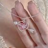 Liebes Planeten Halskette Für Frauen, Design, Luxuriöse Und Süße Diamant Herz Schlüsselbein Kette