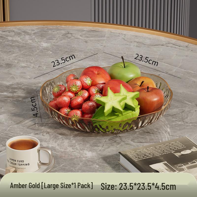 Elegant Transparent Flower-Shaped Plate for Fruit, Dessert, and Candy