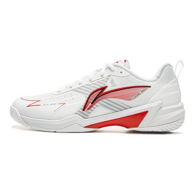 Bequeme Modische Rutschfeste Verschleißfeste Atmungsaktive Low-Top Badmintonschuhe Unisex-Sneaker Weiß Rot AYZU019-1