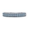 London Blue Topaz Dual Row Pave Band Ring - 925 Sterling Silver