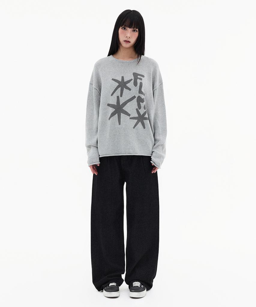 FILLUMINATE Flm Graphic Knit Pullover - Sky Blue