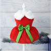 Dog Clothing Cat Red Dress Warm Bow Frock Santa Claus Clothes Kitten Puppy Full Dress Gifts Pets Christmas New Year's Dress