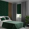 Velvi Bedspread 220x240cm - Bottle Green with Geometric Pattern