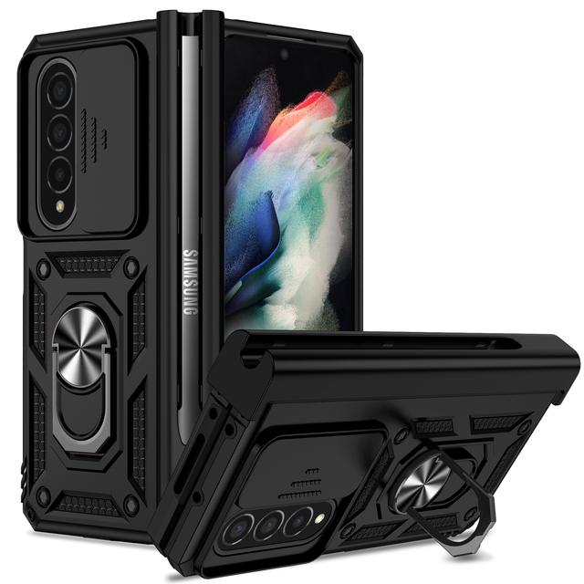 Magnetic Ring Holder Cell Phone Case For Samsung Galaxy Z Fold 4 5g Fold4 Zfold4 Lens Protective Cover For Samsung Z Fold4