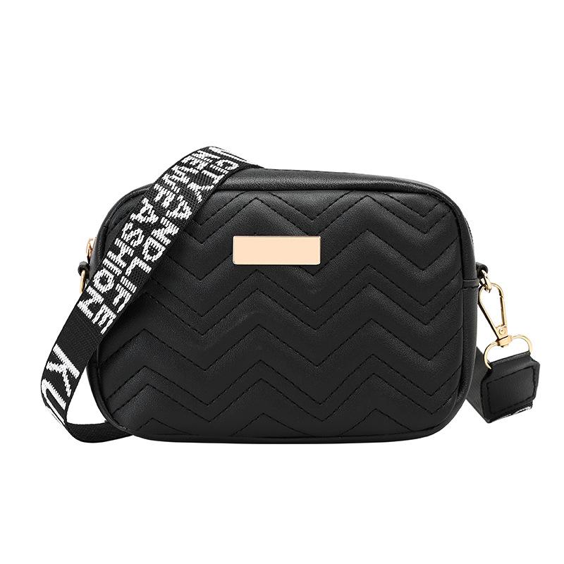 Printed Shoulder Strap Crossbody Small Square Bag Ladies Bags Bag Women's Korean Version Wave Pattern Embroidered Bag