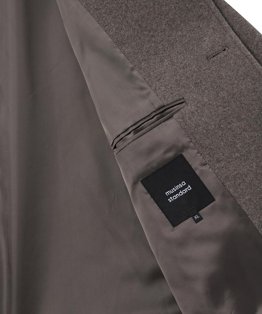 Musinsa Standard Wool Blend Oversized Short Balmacaan Coat [Taupe]