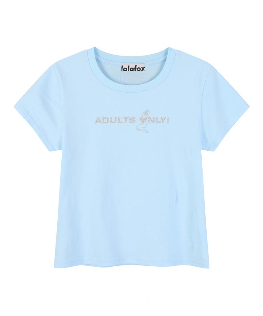 LALAFOX Adults Only Silhouette Slim T-Shirt Sky Blue Bs2Ch011
