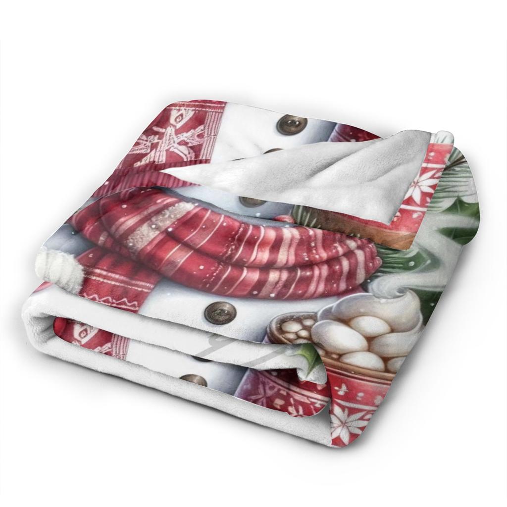 Christmas Snowman Plush Blanket Girls Boys Flannel Bedding Throws For Outdoor Warm Soft Design Quality Bedspread Gift