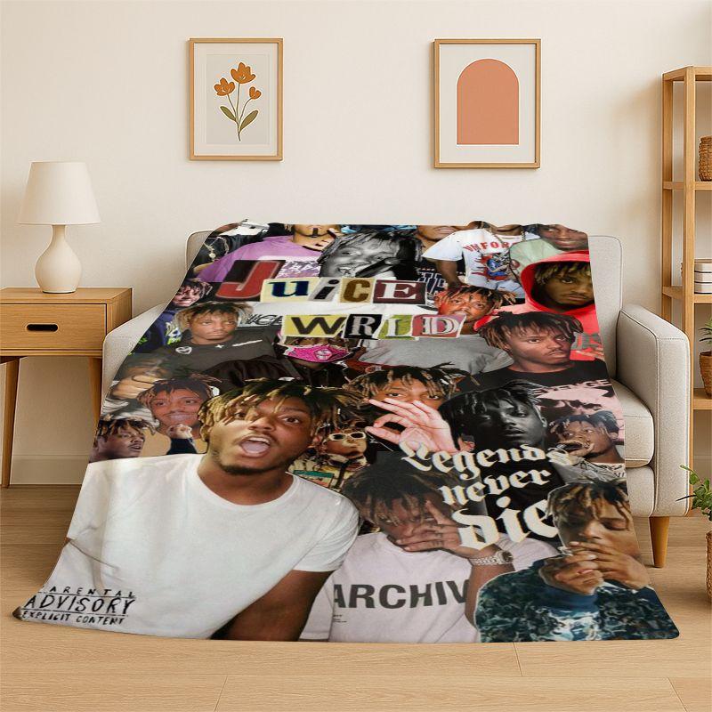 Retro Juice WRLD 999 Legende Rapper Star Flanelldecke Weiche Warme Überwurfdecke für Schlafzimmer Wohnzimmer Bett Reise Camping