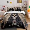 Gothic Skeleton with Roses Bedding Duvet Cover Set (1*Duvet Cover 2*Pillowcases, Without Duvet Insert)