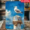 Art Métallique Mouette Décor Mural Côtier avec Corde
