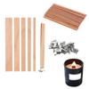 40-teiliges Kerzendocht-Set aus Holz mit Klemmsockel, Kerzendochte für die Herstellung von Paraffinkerzen im Glas zum Selbermachen von Kerzen