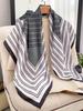 Luxury 90*90Cm Square Silk Scarf For Women Fashion Print Shawl Warps Elegant Neckerchief Bandanas Hijab Soft Stain Ladies Scarf