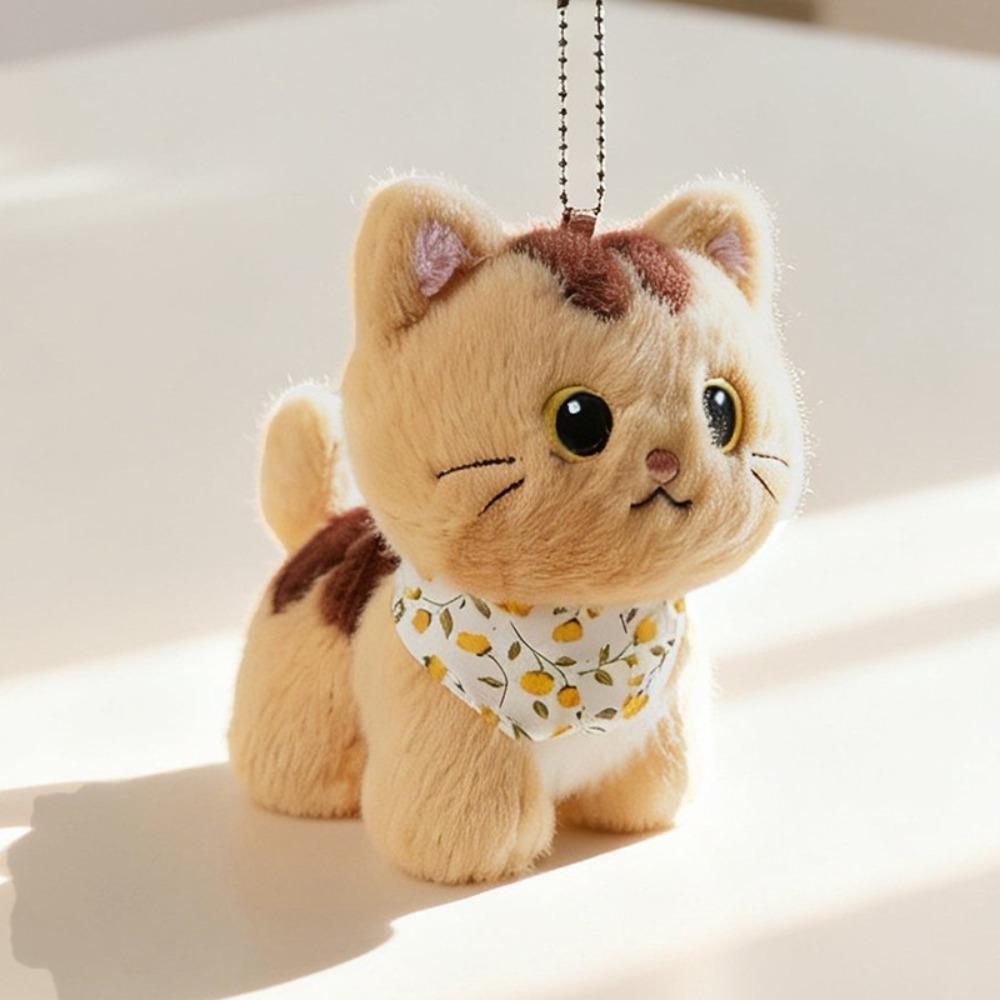 13cm Kawaii Fluffy Cat Plushies Bag Pendant Cat Animal Stuffed Toy  Home Decor