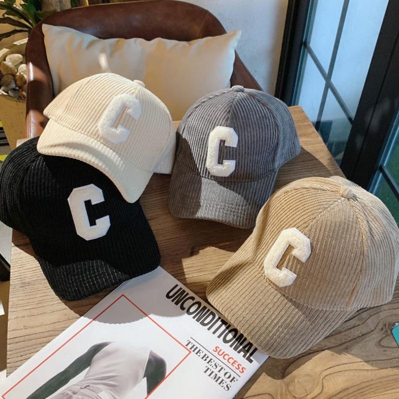 Baseball Cap Ladies Letter Print C Snapback Hat Women Shopping Dress Up Adjustable Casual Caps Hip Hop Hats Latest Fashion Corduroy