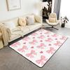 Erosebridal Bowknot Living Room Rugs for Girls, Girly Bow Knot Decorative Carpet Stripes Diamond Area Rug 6'6" X 4'11" for Kids Women, Kawai