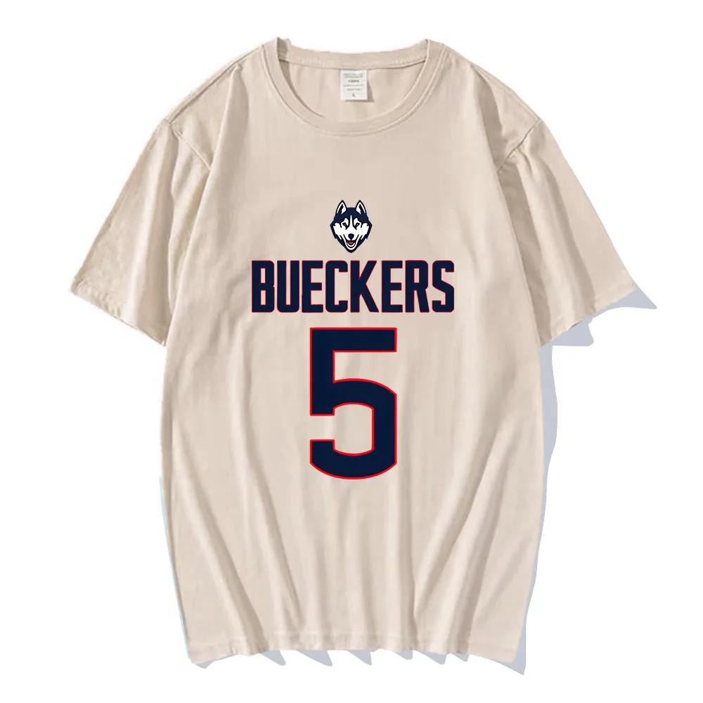 Paige Bueckers Number 5 T-shirts Basketball Player Casual Mens Tee-shirt Short Sleeve Round Neck T-shirts Graphic Printing Tees