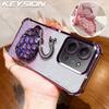 KEYSION Stoßfeste Galvanisierte TPU-Handyhülle für Redmi 15C 171mm Glitzernde Juwelierte Schwanen-Ständer-Rückseite für Xiaomi POCO C85