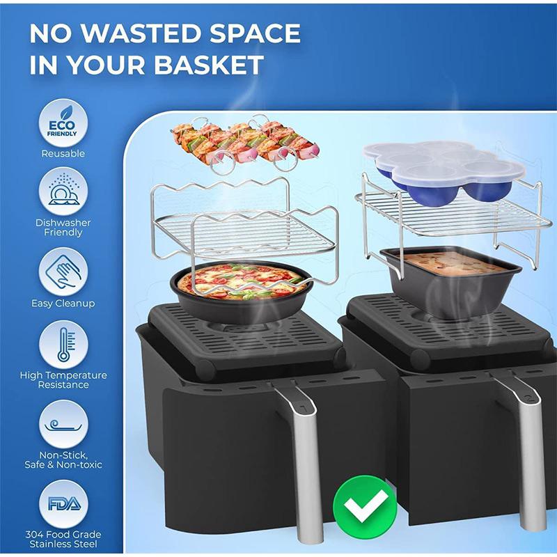 Air Fryer Stainless Steel Grill Grid Rack Airfryer Baking Household Kitchen Accessories Tool Outdoor Camping Barbecue Rack