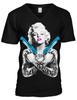 Marilyn Blue Gun Gangster Cholo Vato Thug Gang Pin Up Model Unisex T-Shirt