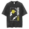 Vintage Washed Banana Fish Ash E Eiji Anime T Shirt Men's Summer Fashion Clothing T-shirts Unisex Harajuku Short Sleeve T-shirt