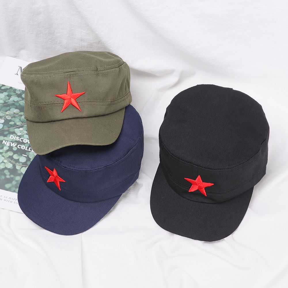 Cappello Sportivo Casual Classico Regolabile Cappelli da Sole Berretto Semplice Stella Rossa