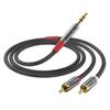 ANYPLUS To 2 RCA Conversion Wire Needle Tape Player Cable Plated Terminal Male To Y Type Shunt Audio Auxiliary 3.5mm [1m] 2Male Wire, Smartphone,