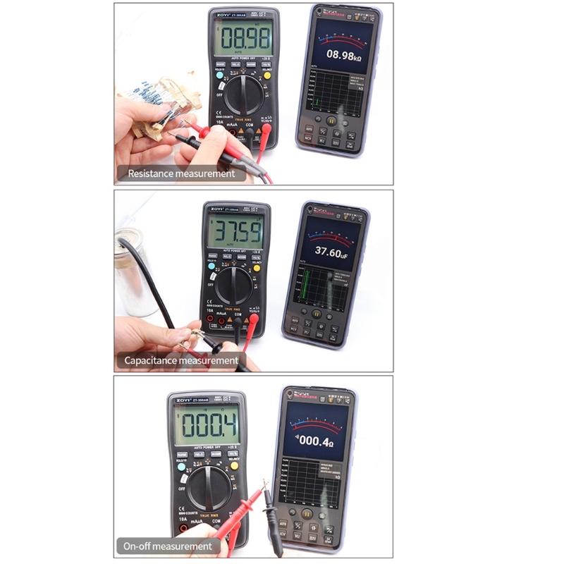 True RMS Wireless Multimeter Auto Mode Measure Voltage Current Resistance with App Control for Multiple Device Monitoring