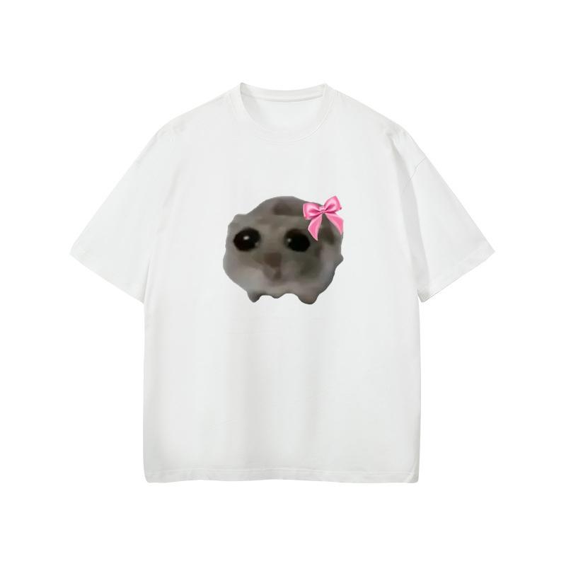 Miss Hamster Funny Printed Women T Shirt Summer 2024 New Design Casual Fashion Cotton Soft T Shirt Short Sleeve Oversized Tops