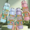 1PC Jesus Rainbow Bible Text 750ml Color Plastic Sports Water Bottle Leakproof Flip Straw Lid Suitable for Sports Office Home Use