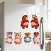 1 Pair 3D Elastic Belly Animal Sticker Anxiety Stress Relief Cartoon Animal Decal with Fat Tummy Pinch Belly Animal Anti-collision Sticker