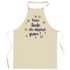 Kitchen Apron - Planetee Aude - Breton Print - Durable Cotton - Adjustable Ties