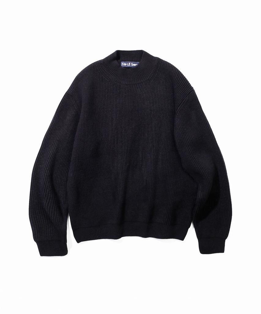 TRIP LE SENS Basic Mock Neck Over Knit (Man)_Brown