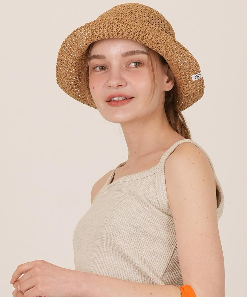 THE-ABON Beach Lia Knit Bucket Hat Black