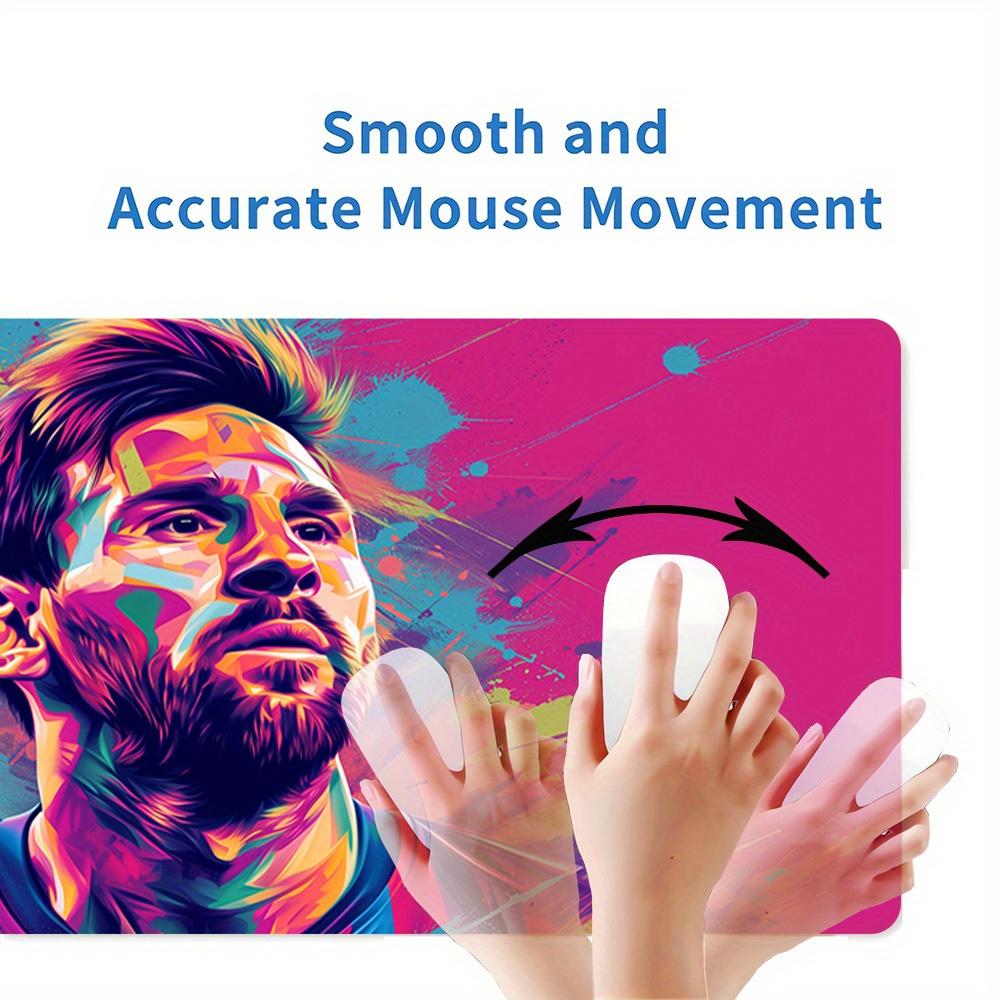 1pc Large Gaming Mouse Pad, UV Reactive Non-Slip Desk Mat, Washable PolyesterFootball, Stars, World CupComputer Pad with Vibrant Game Machin